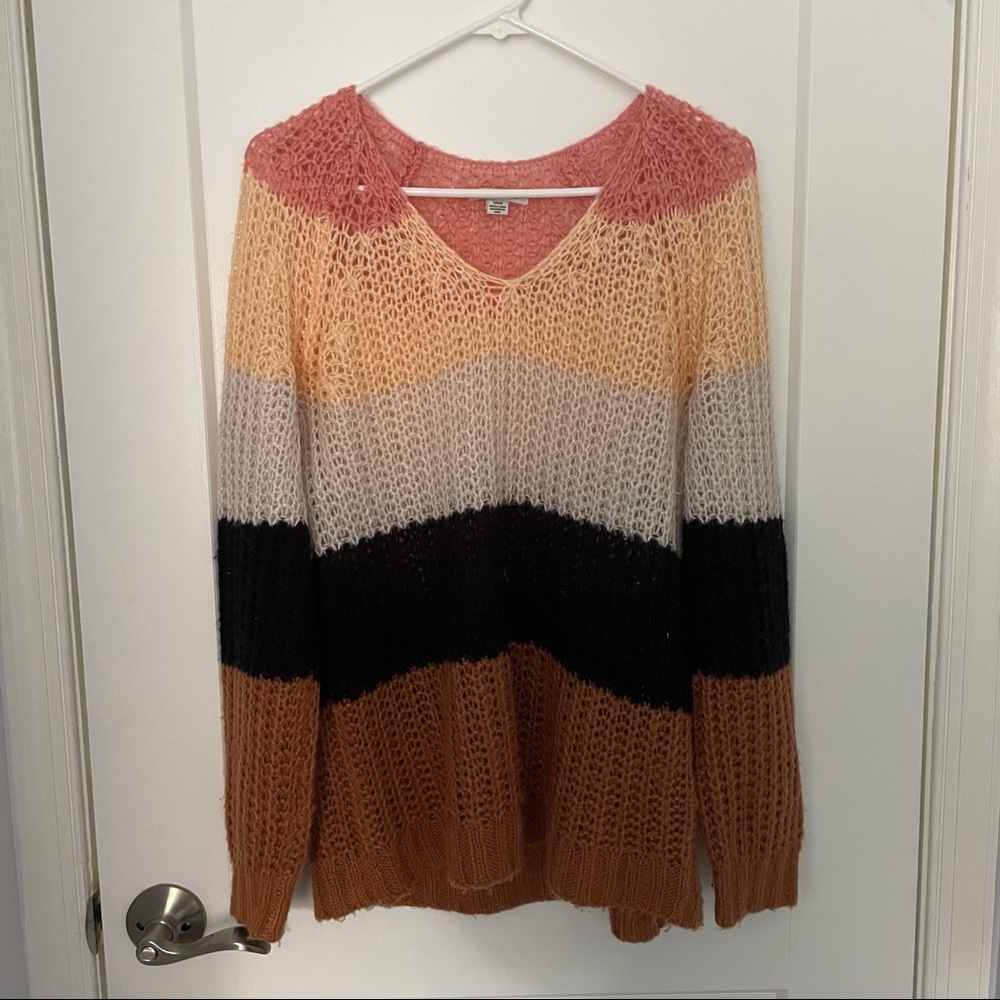 AE Striped V-neck oversized sweater